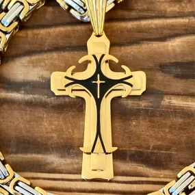 Cross - Risen Cross Gold Pendant - Necklace - PEN832