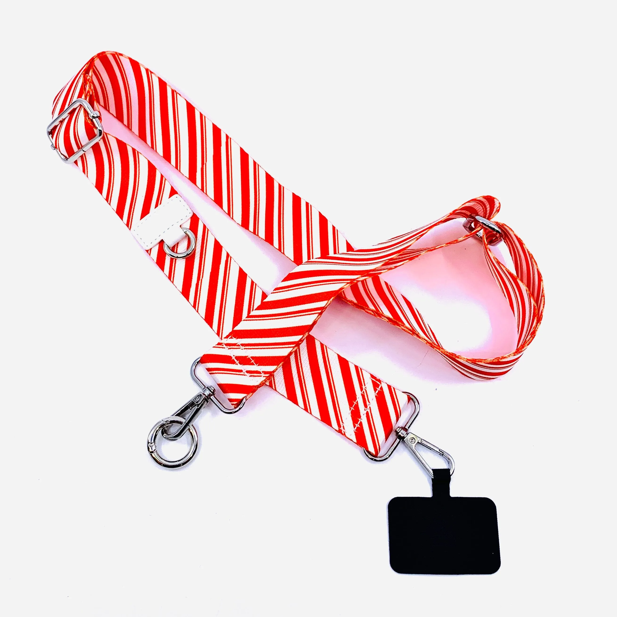 Crossbody Cell Phone Strap, Candy Cane Stripe