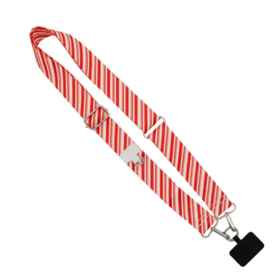 Crossbody Cell Phone Strap, Candy Cane Stripe