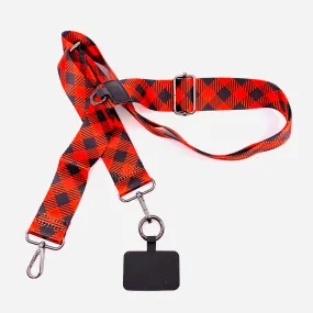 Crossbody Cell Phone Strap, Christmas Plaid