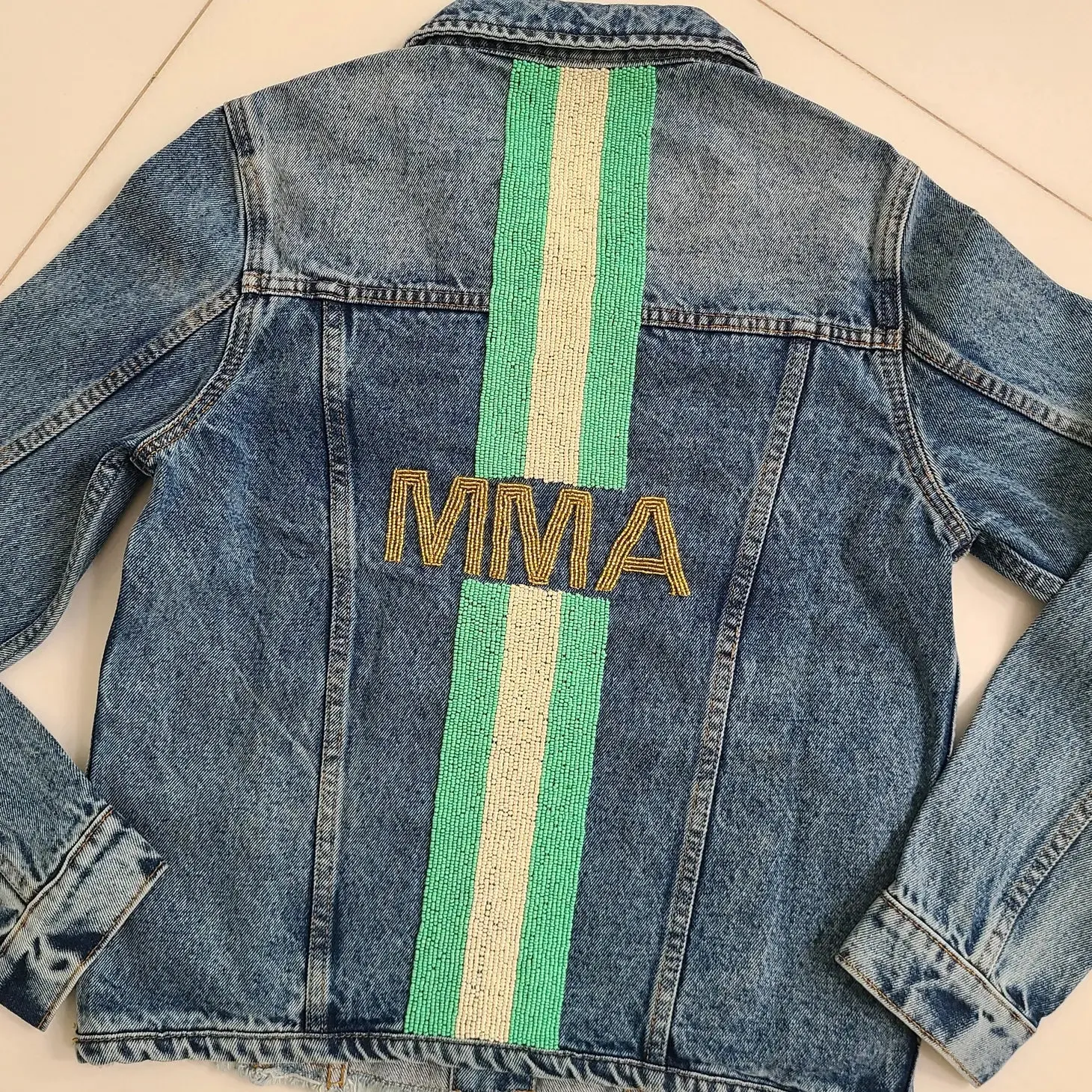 CUSTOM BEADED DENIM JACKET