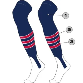 Custom Dugout Over the Knee Baseball Stirrup Socks Pattern D