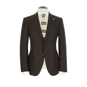 DARK BROWN THREE ROLL 2 SUIT IN WOOL