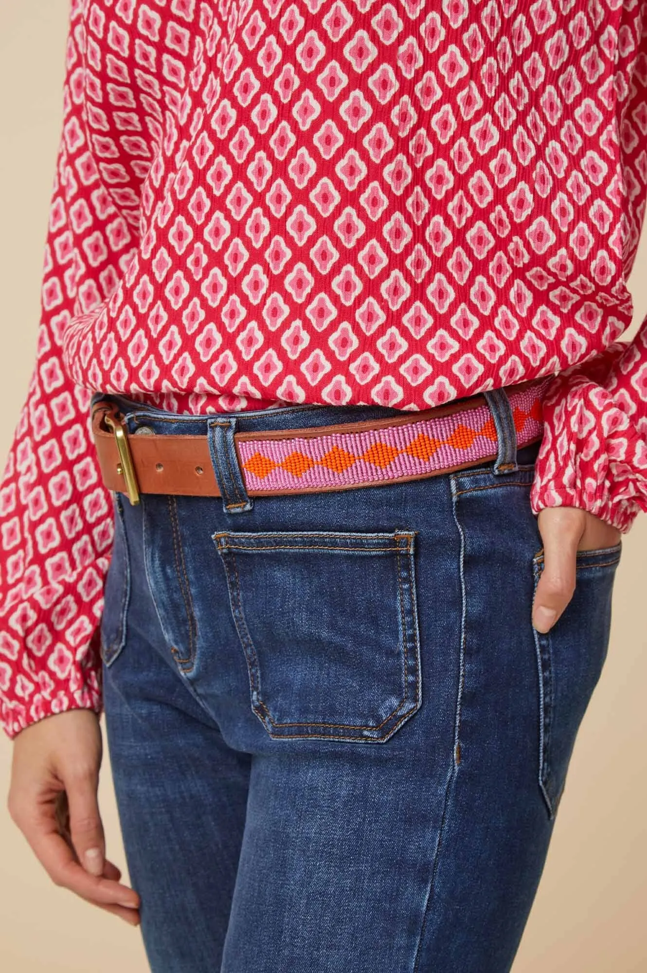 Diamond Belt | Pink/Orange