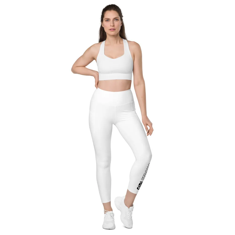 ELEVATED ESSENTIALS, THE PERFECT SIDE POCKET LEGGING WHITE GIRLSTRONG