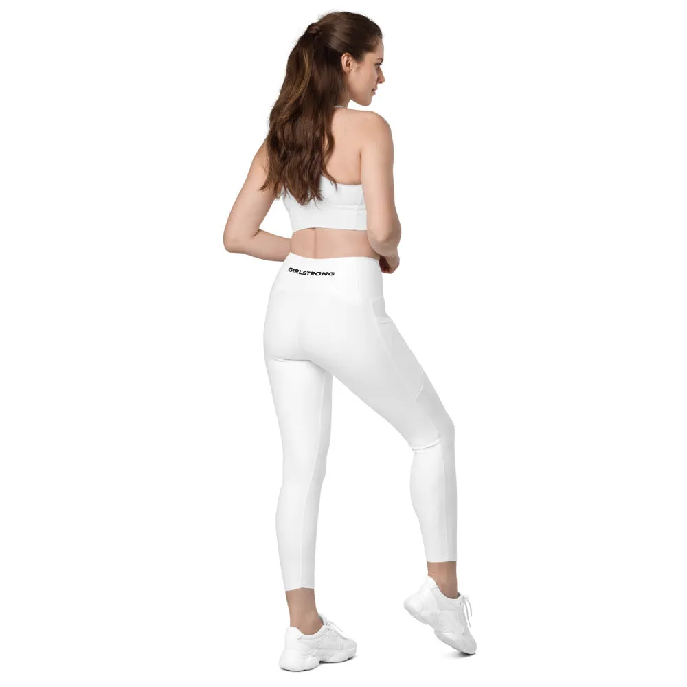 ELEVATED ESSENTIALS, THE PERFECT SIDE POCKET LEGGING WHITE GIRLSTRONG