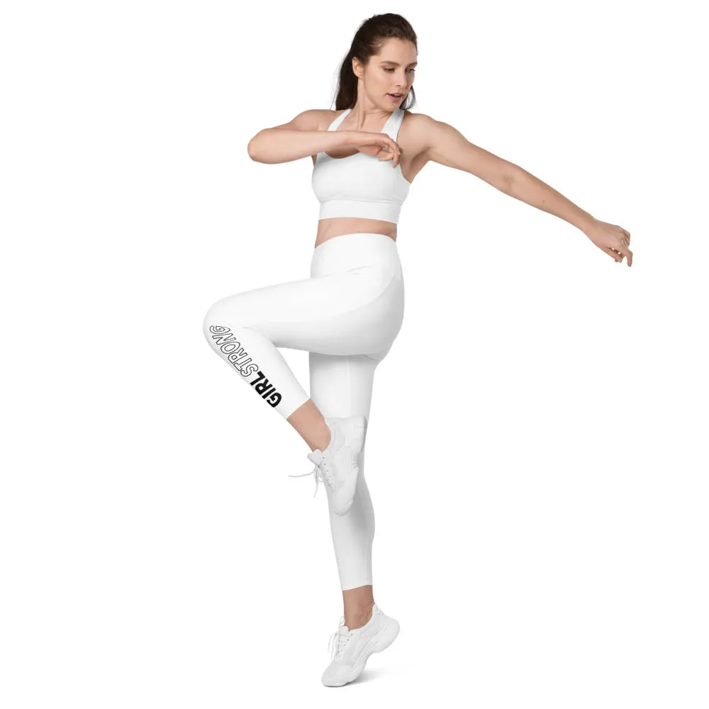 ELEVATED ESSENTIALS, THE PERFECT SIDE POCKET LEGGING WHITE GIRLSTRONG