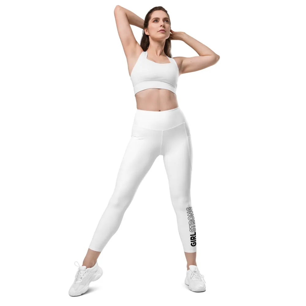 ELEVATED ESSENTIALS, THE PERFECT SIDE POCKET LEGGING WHITE GIRLSTRONG