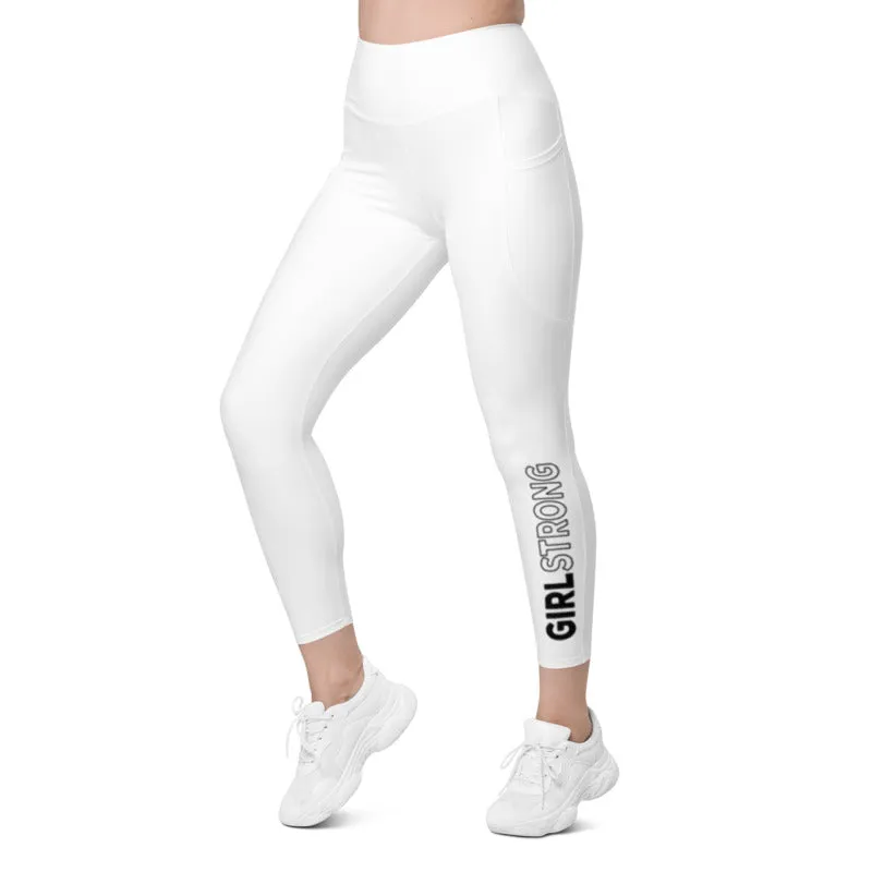 ELEVATED ESSENTIALS, THE PERFECT SIDE POCKET LEGGING WHITE GIRLSTRONG