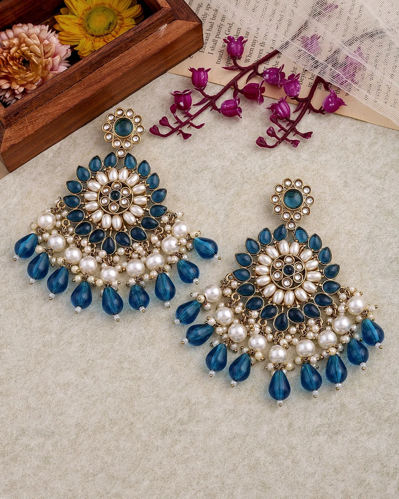 Firdaus Kundan Dangler Earrings - RANG