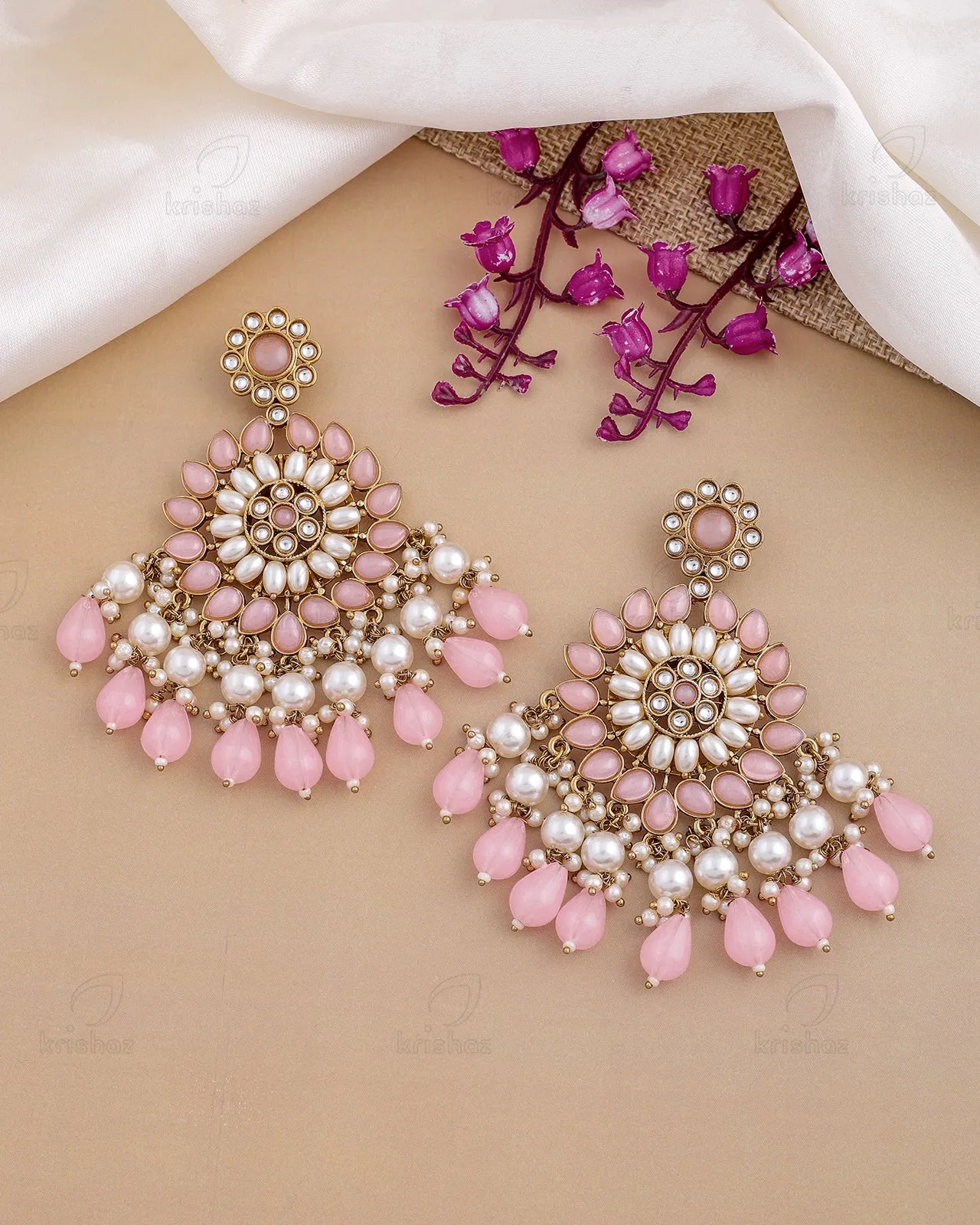 Firdaus Kundan Dangler Earrings - RANG