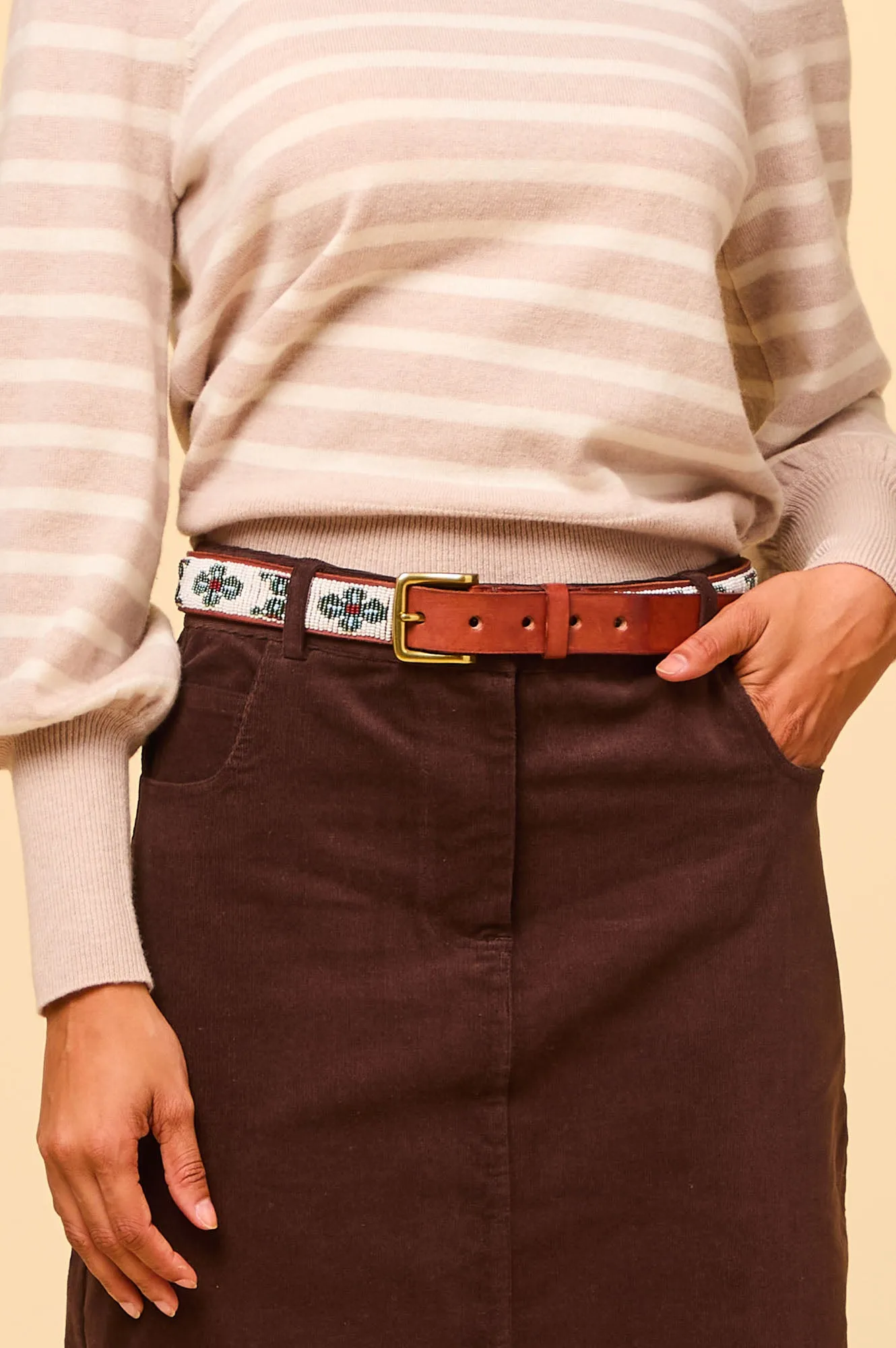 Flower Belt | White/Green