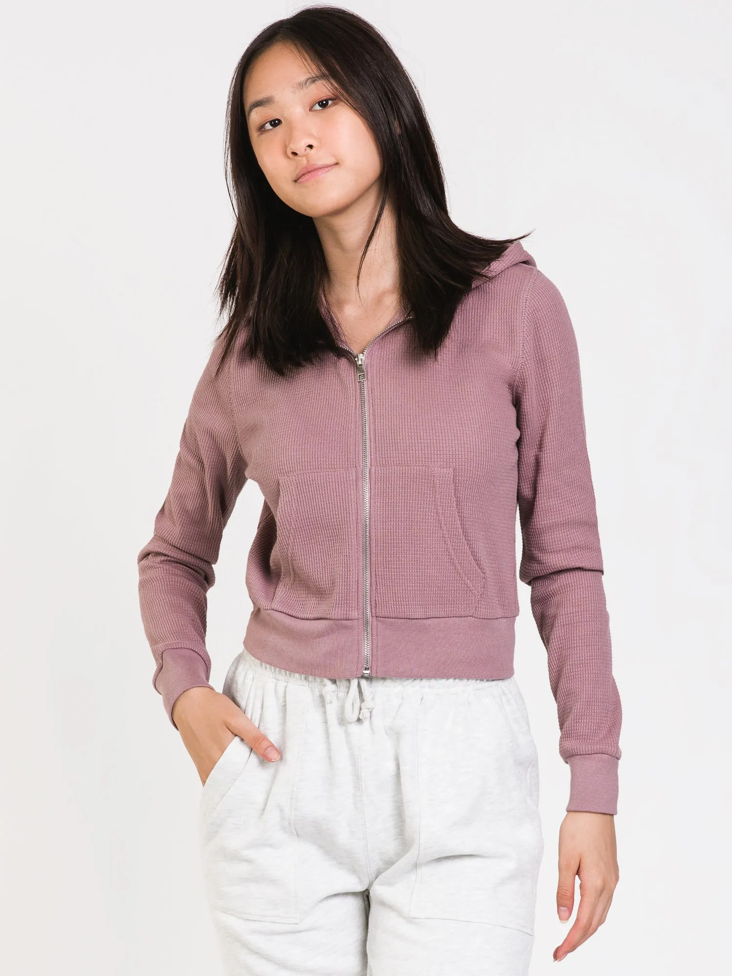 HARLOW GIANNA WAFFLE ZIP UP - CLEARANCE