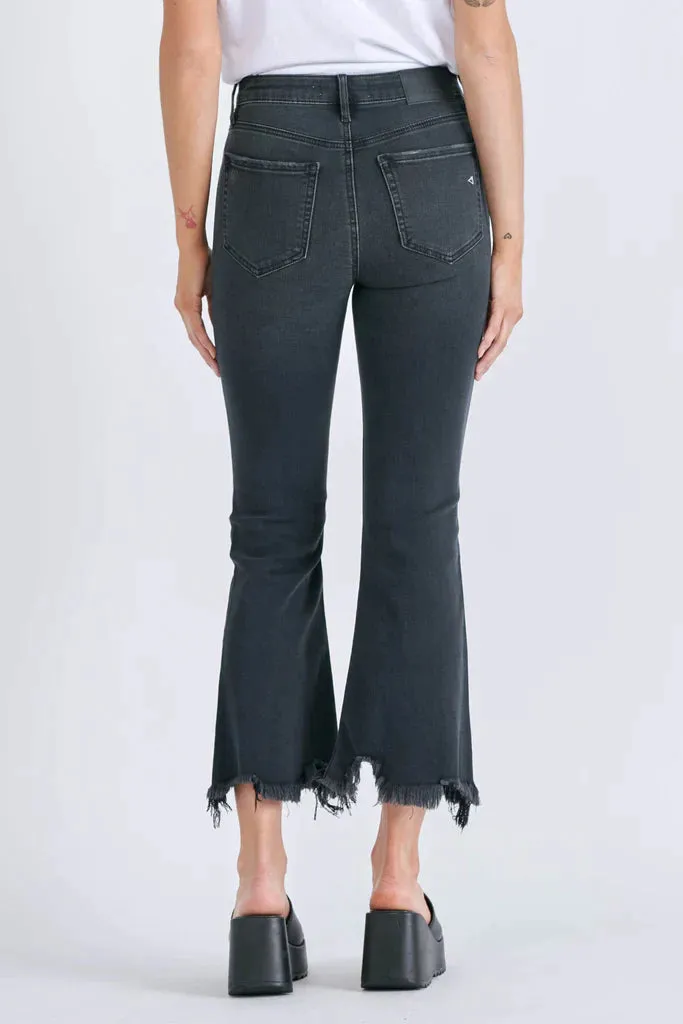 Hidden Jeans Black Frayed Flare Jeans