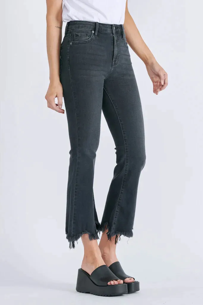 Hidden Jeans Black Frayed Flare Jeans