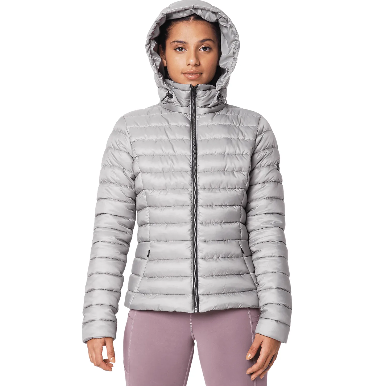 Hooded Puffer Jacket Silver