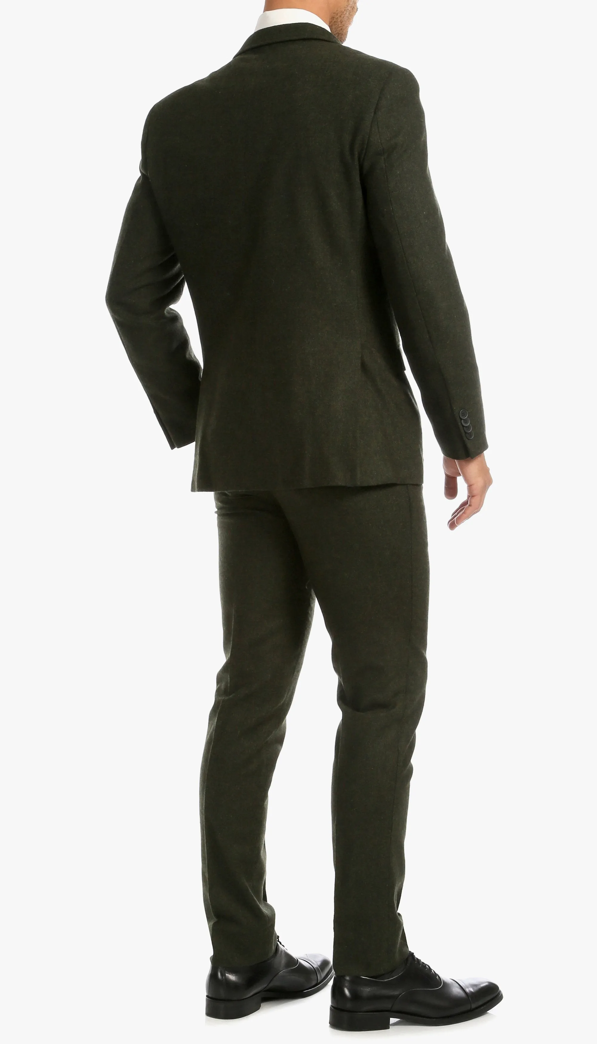 Hunter Green Slim Fit 3 Piece Tweed Suit