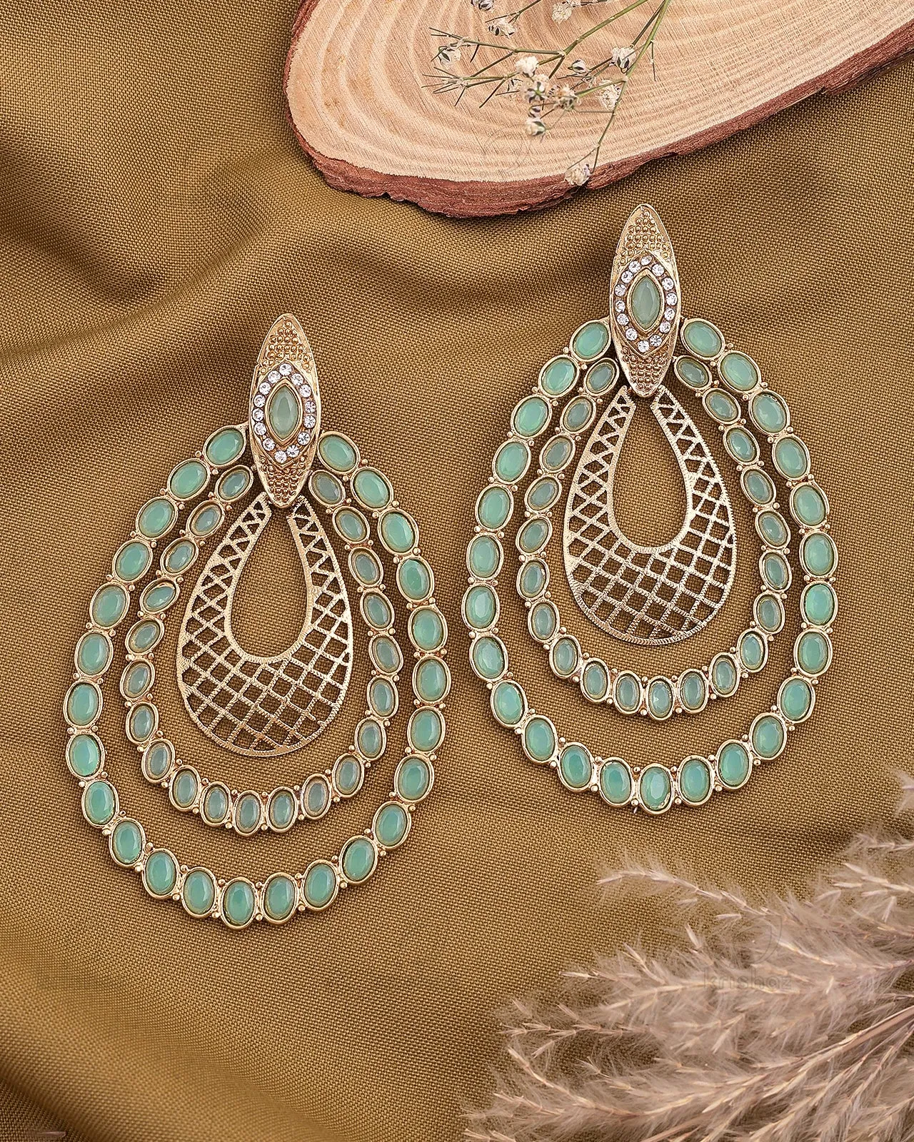 Jyotsana Kundan Dangler Earrings - RANG