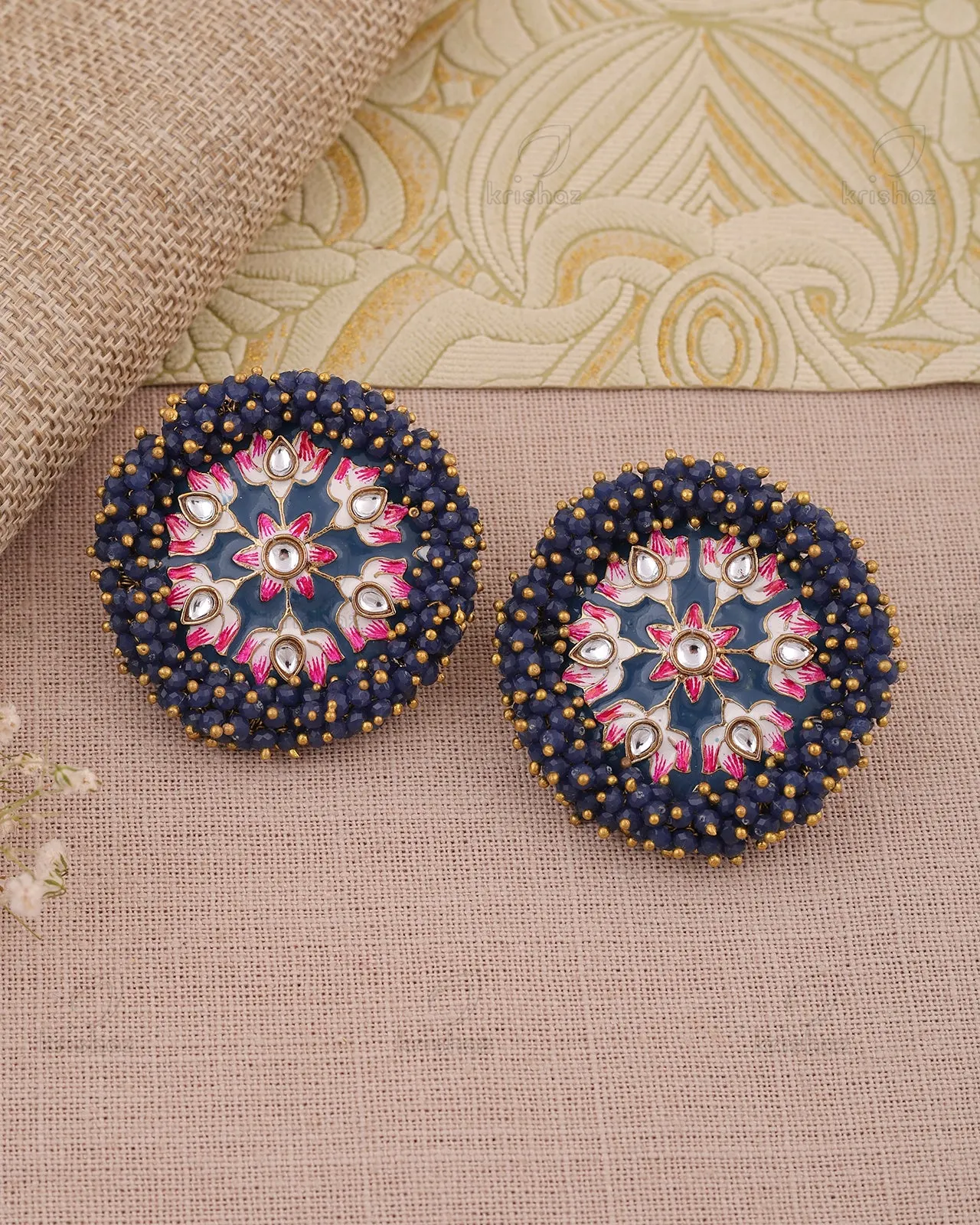 Krupali Kundan Stud Earrings - RANG