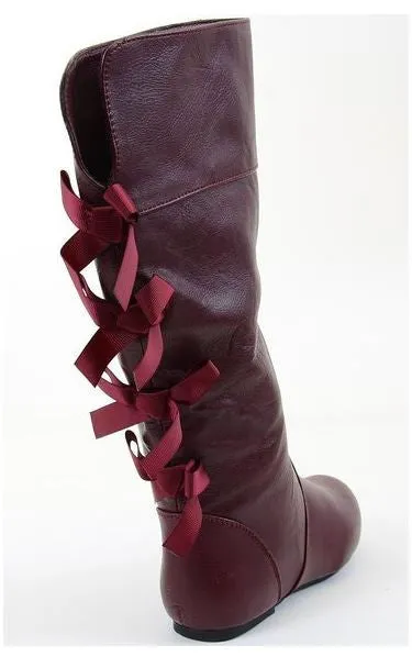 Lace-up Bow Back Detail Kids Riding Boots