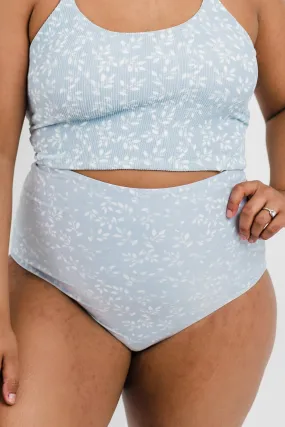 Leisure Reversible Bottoms |  Powder Blue Leaf Print | Final Sale