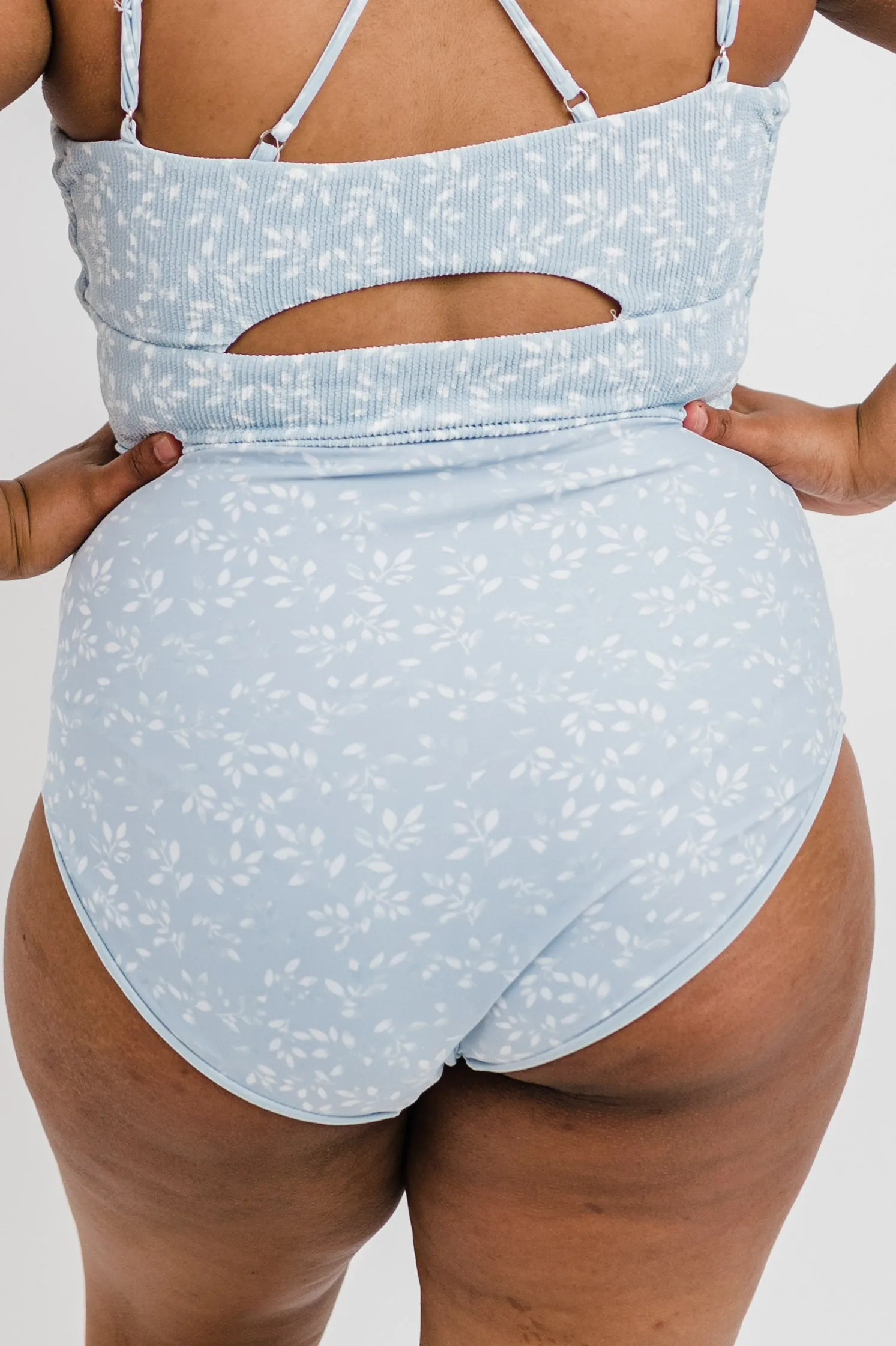 Leisure Reversible Bottoms |  Powder Blue Leaf Print | Final Sale