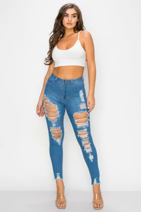 LO-162A Say Yes To Distress Ankle Jeans