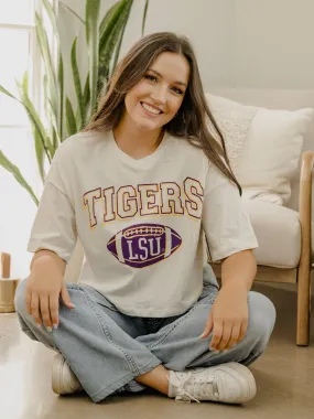 LSU Tigers Wonka Football Off White Cropped Tee