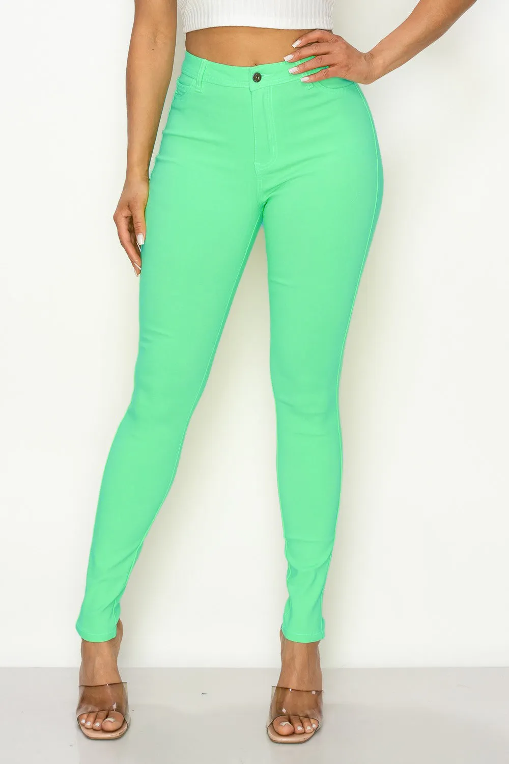 LV-300 LIGHT MINT HIGH WAISTED COLORED JEANS