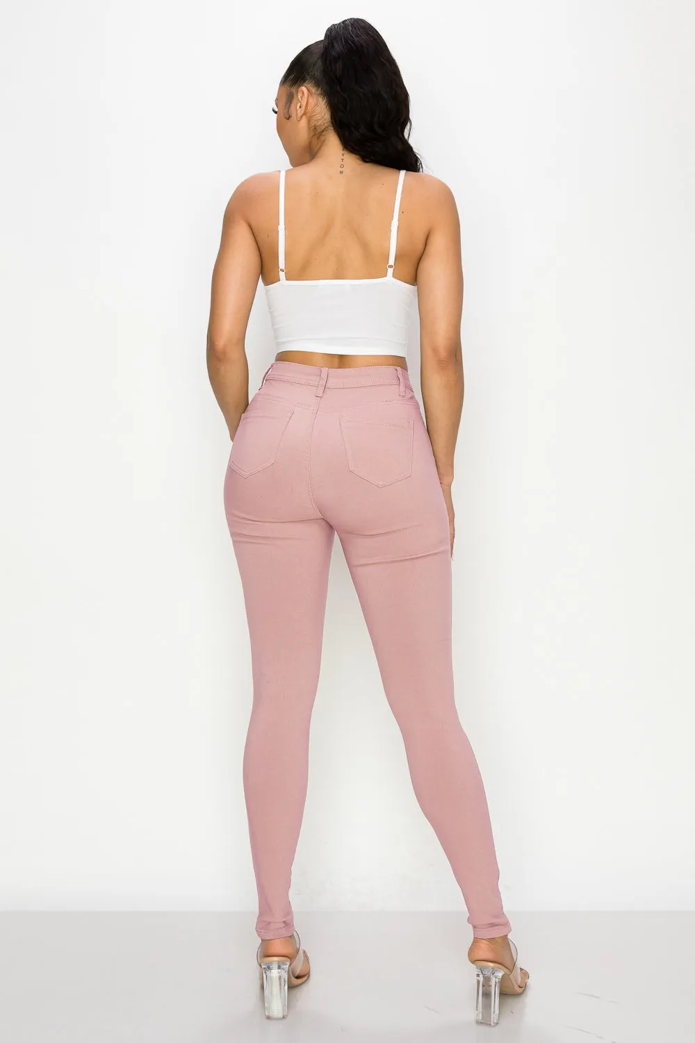 LV-300 MAUVE HIGH WAISTED STRETCHY JEANS