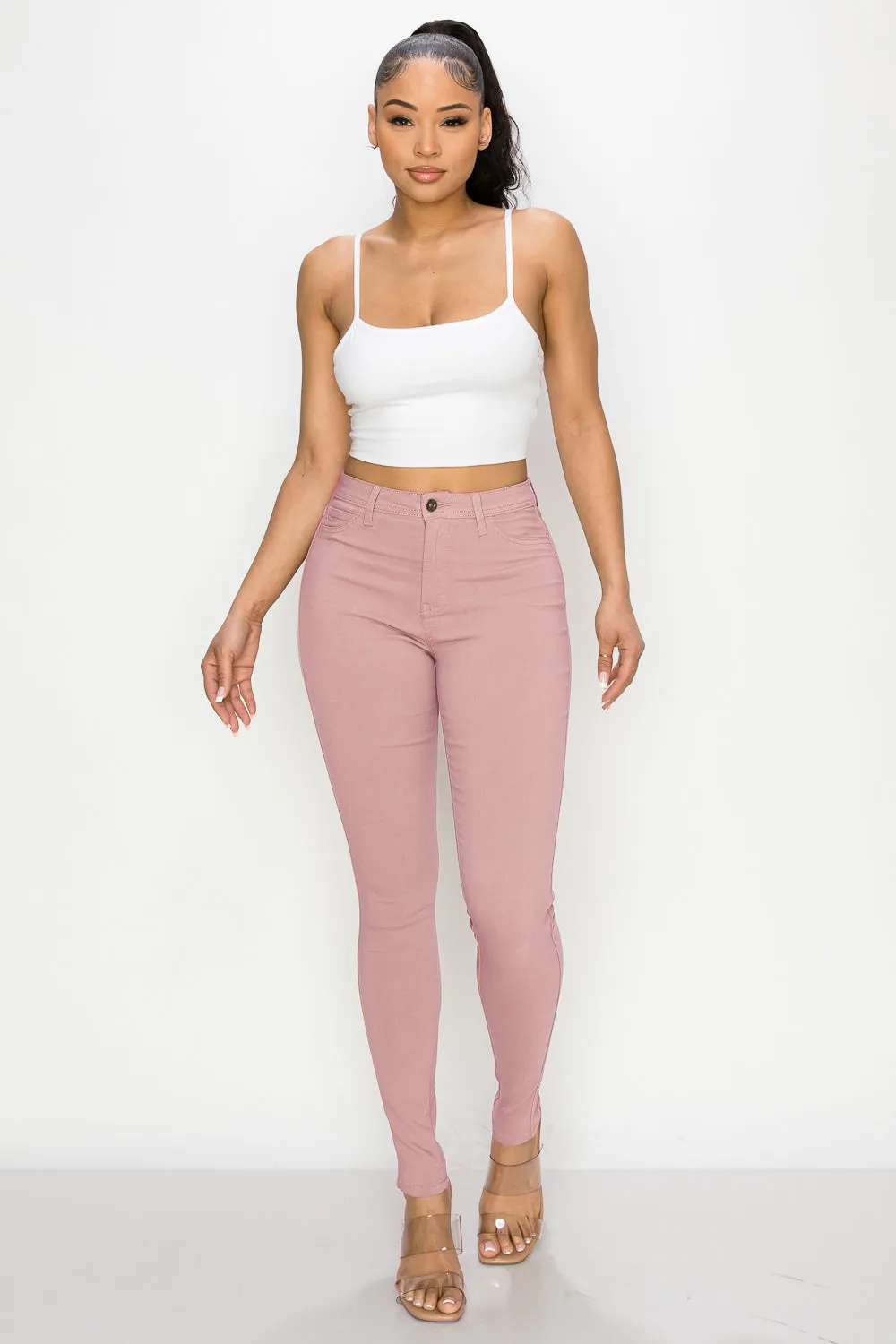 LV-300 MAUVE HIGH WAISTED STRETCHY JEANS