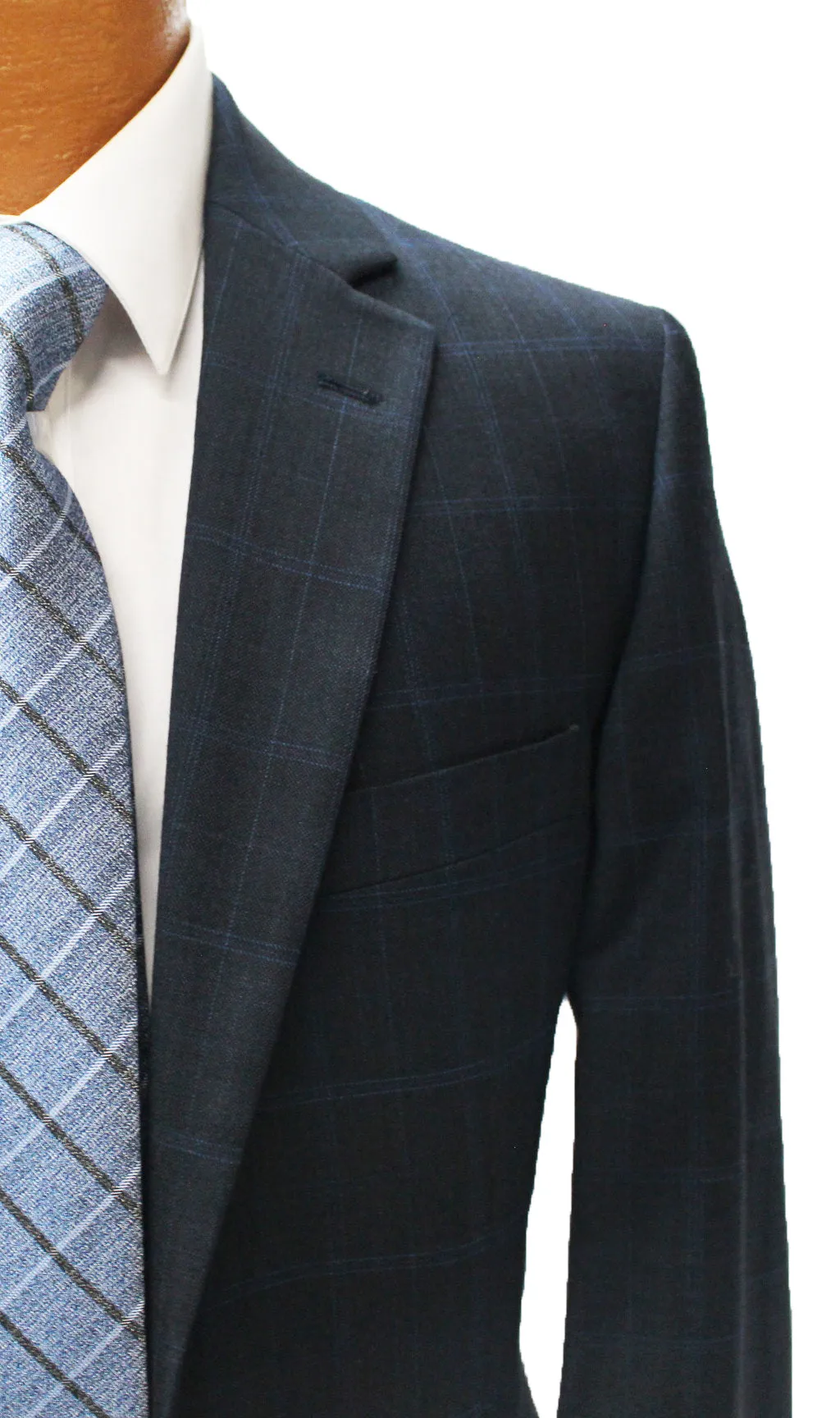 MDZ Windowpane Modern Fit Suit - Navy