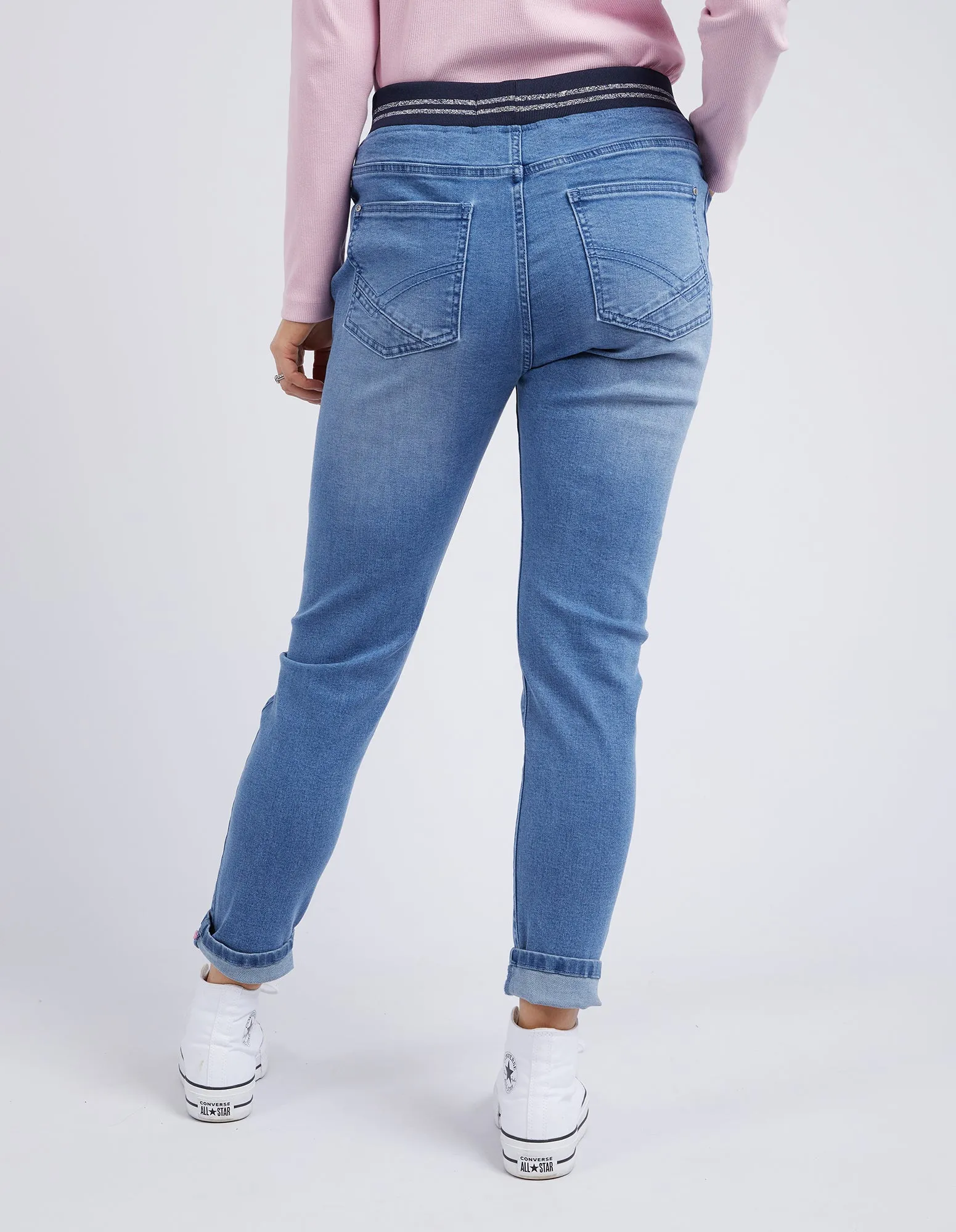 Melody Denim Jogger Light Blue