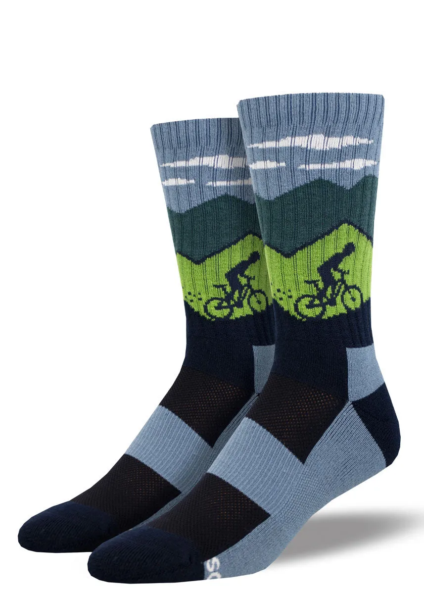 Men's Mountain Bike Cushioned Wool Hiking Socks