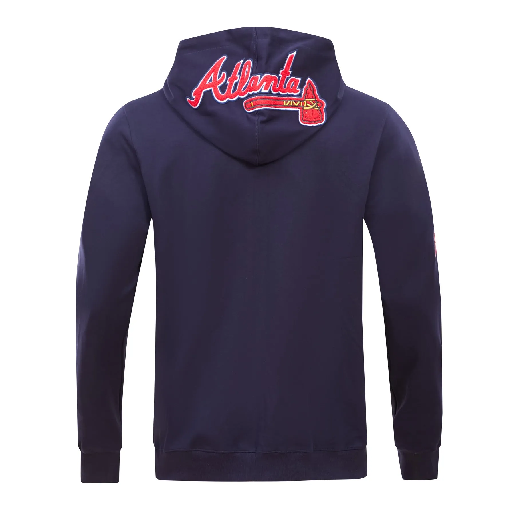 MLB ATLANTA BRAVES CLASSIC CHENILLE MEN'S FZ PO HOODIE (MIDNIGHT NAVY)