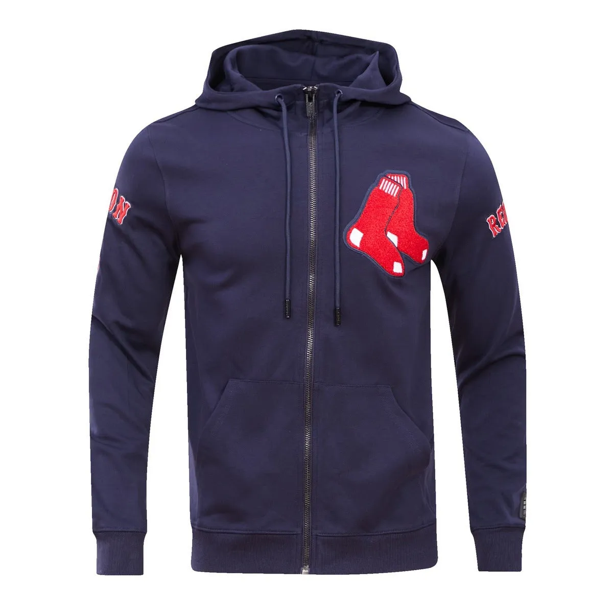 MLB BOSTON RED SOX CLASSIC CHENILLE MEN'S FZ PO HOODIE (MIDNIGHT NAVY)