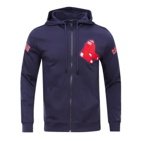 MLB BOSTON RED SOX CLASSIC CHENILLE MEN'S FZ PO HOODIE (MIDNIGHT NAVY)