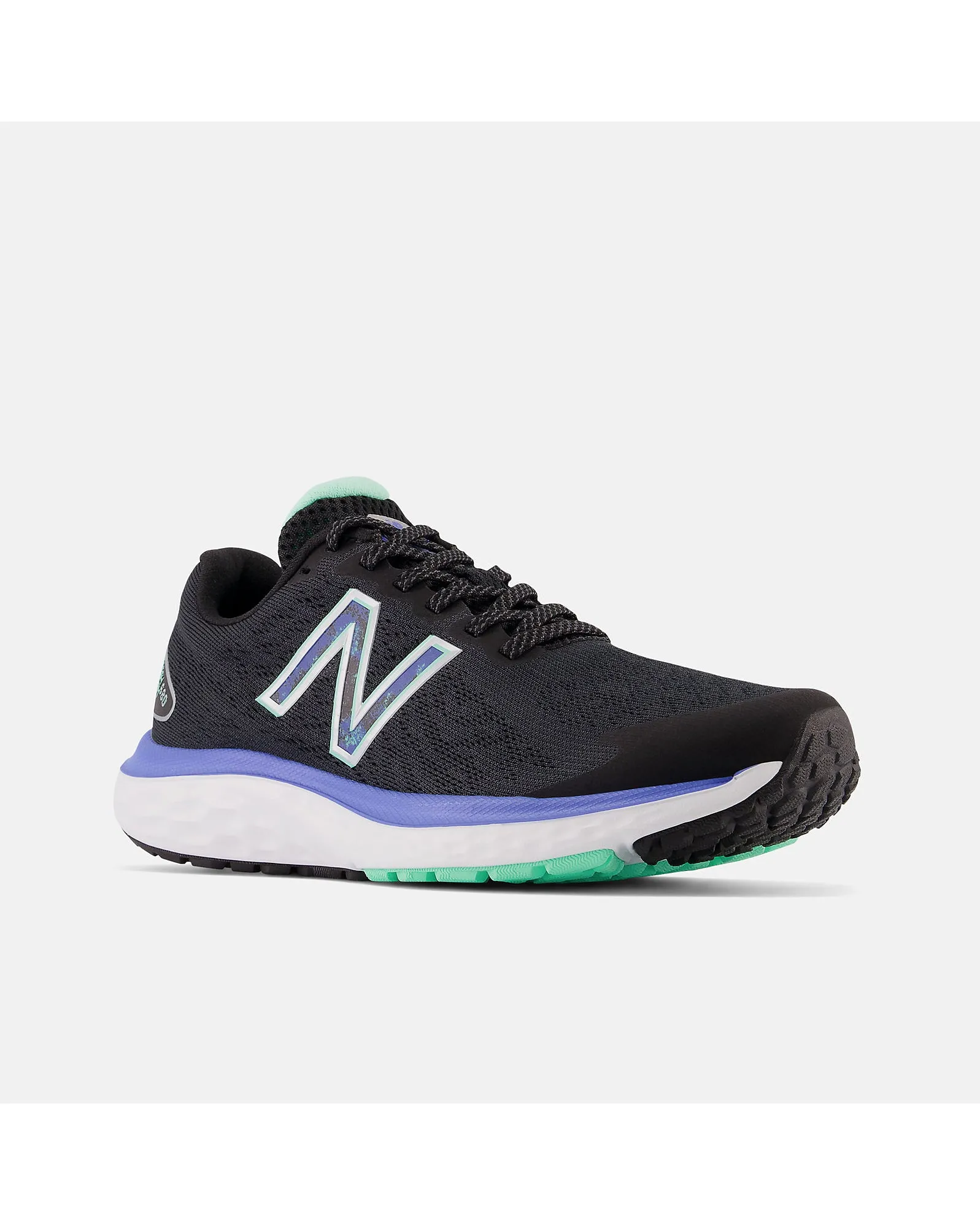 New Balance Fresh Foam 680v7 Sneaker - Black with Bright Lapis and Bright Mint