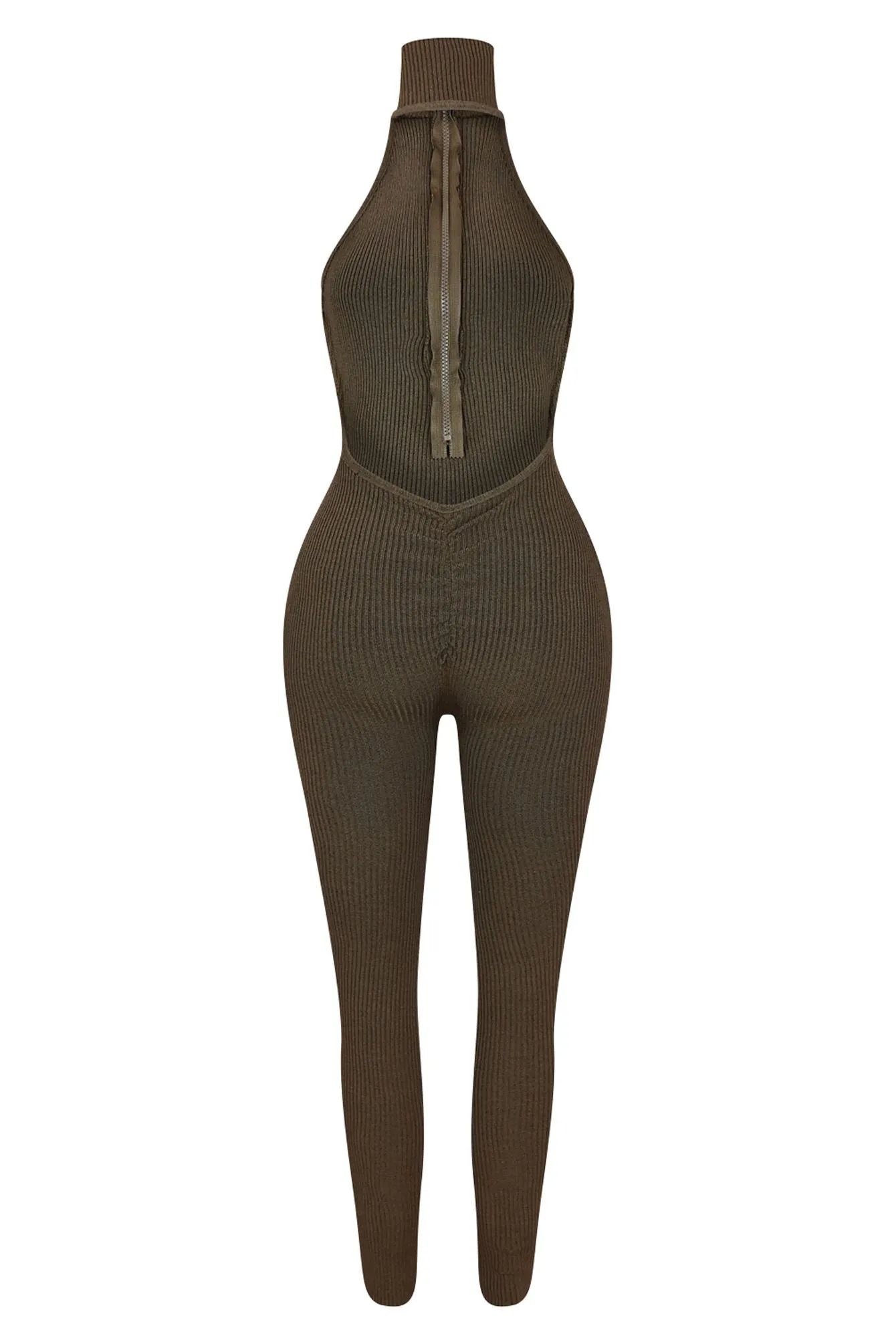 New Type Ribbed Knit Jumpsuit