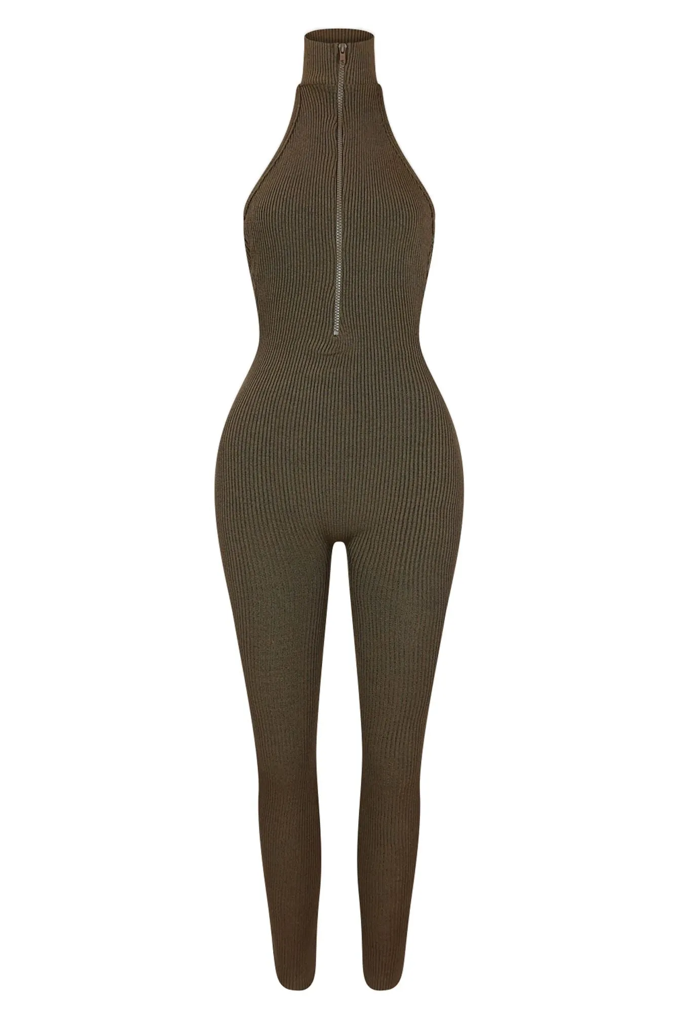 New Type Ribbed Knit Jumpsuit