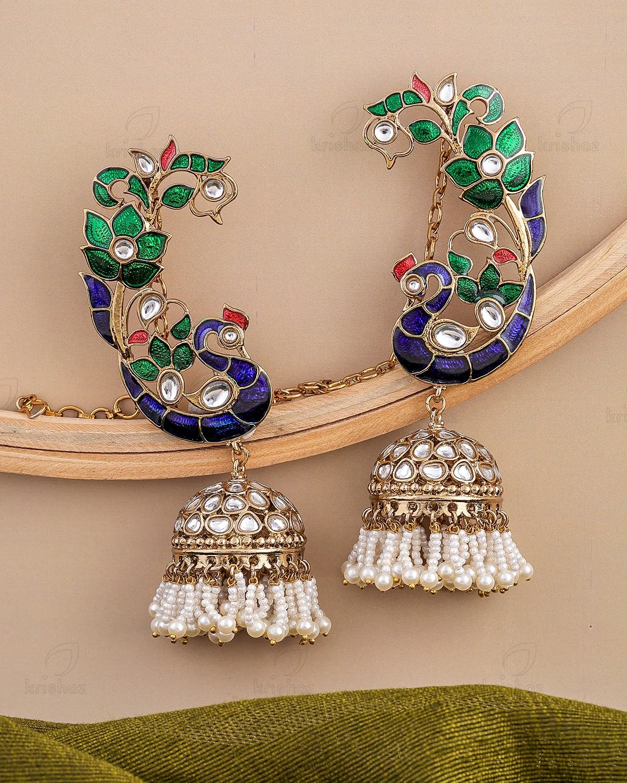 Nihar Kundan Jhumki Earrings - RANG