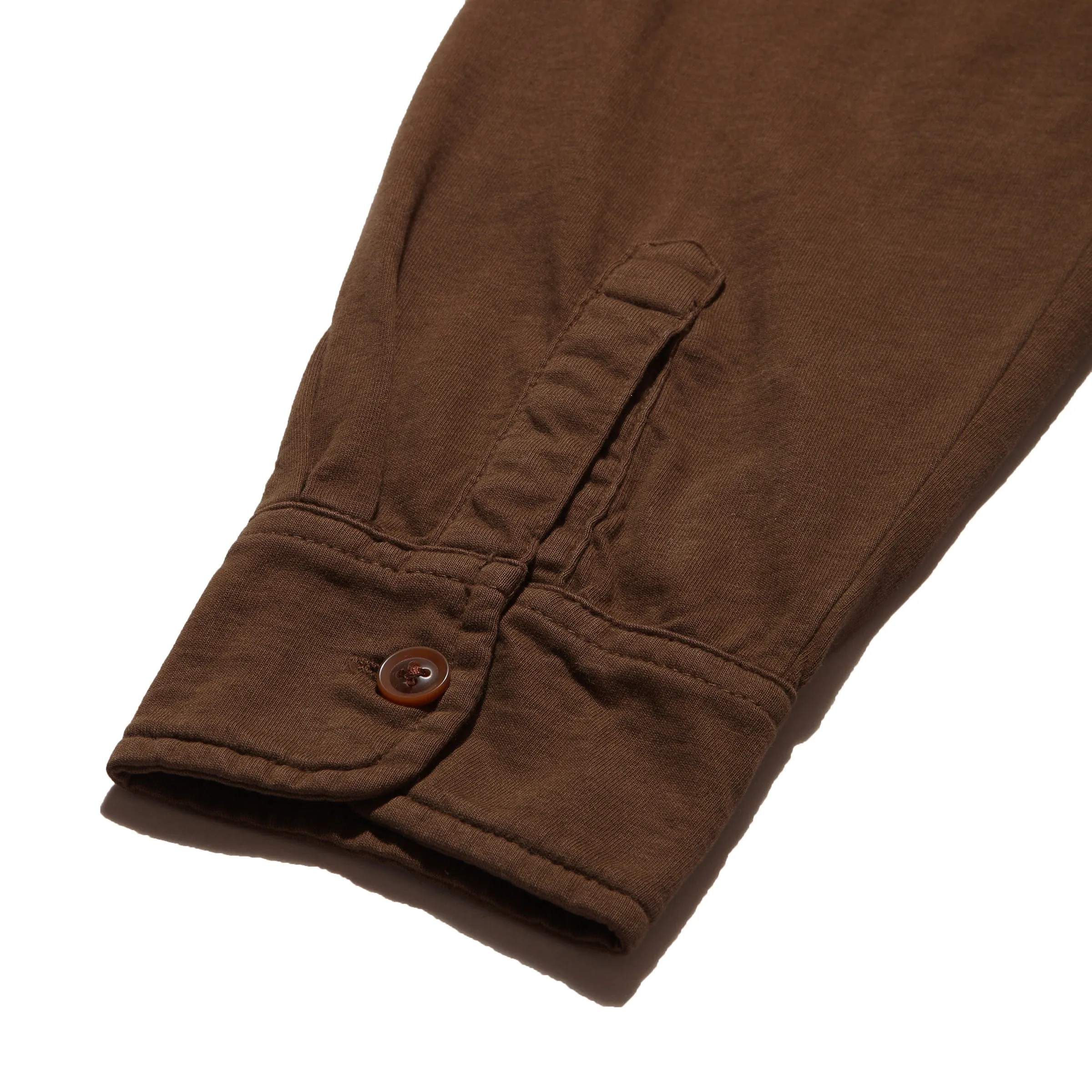 Pima Cotton Long Sleeve Polo - Dark Earth