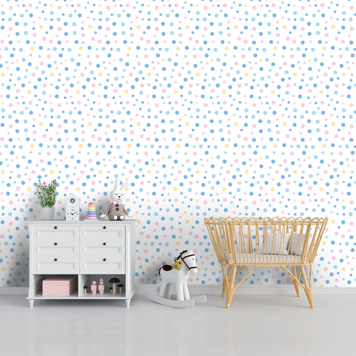 Polka dots Pattern Design Wallpaper for Kids Room