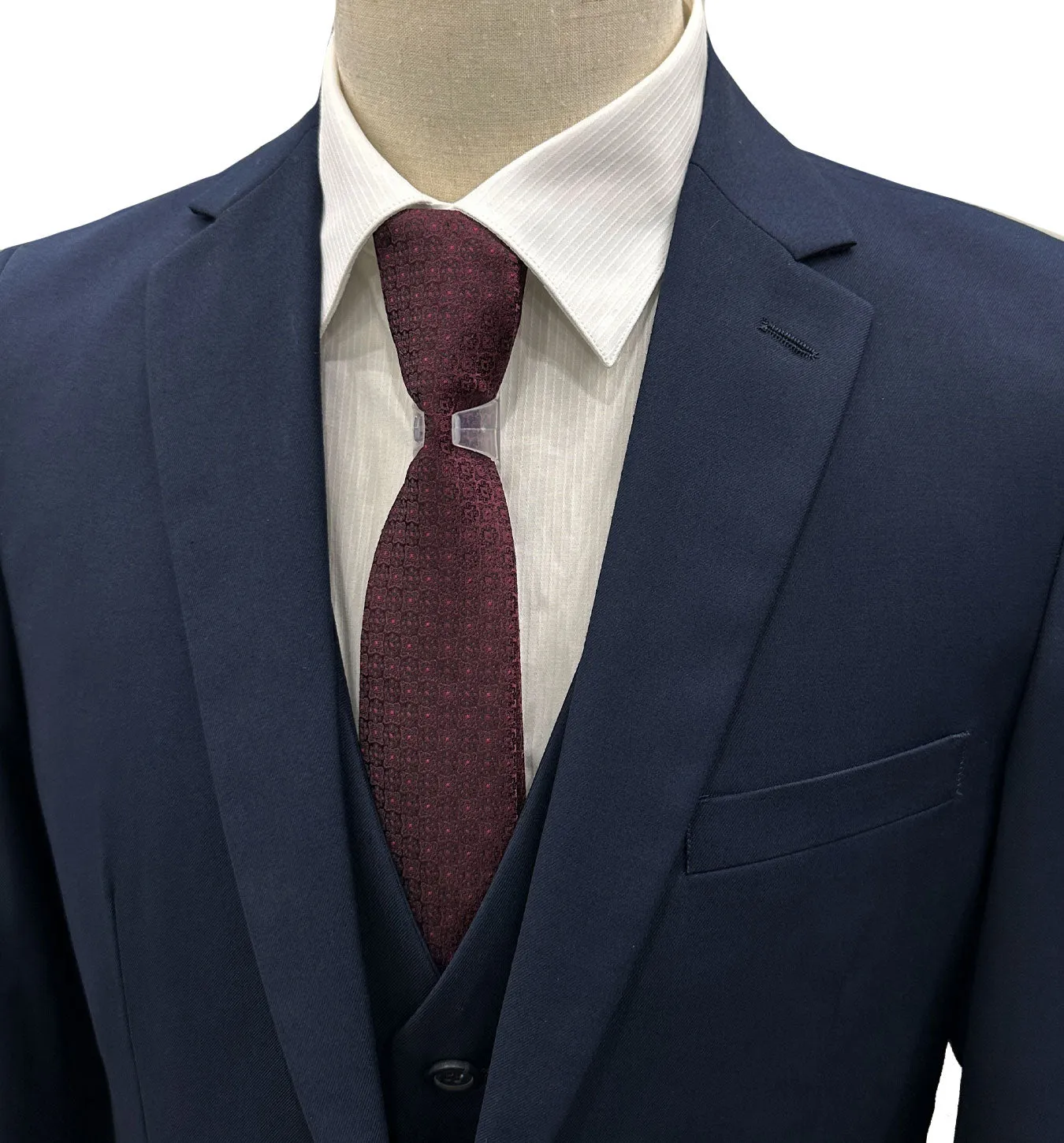 Profile Slim Fit Vested Suit - Navy Blue