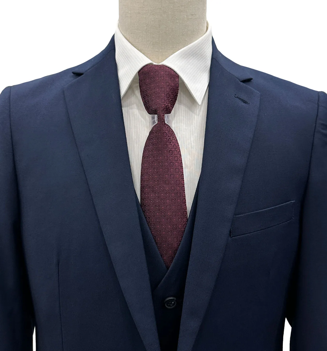 Profile Slim Fit Vested Suit - Navy Blue