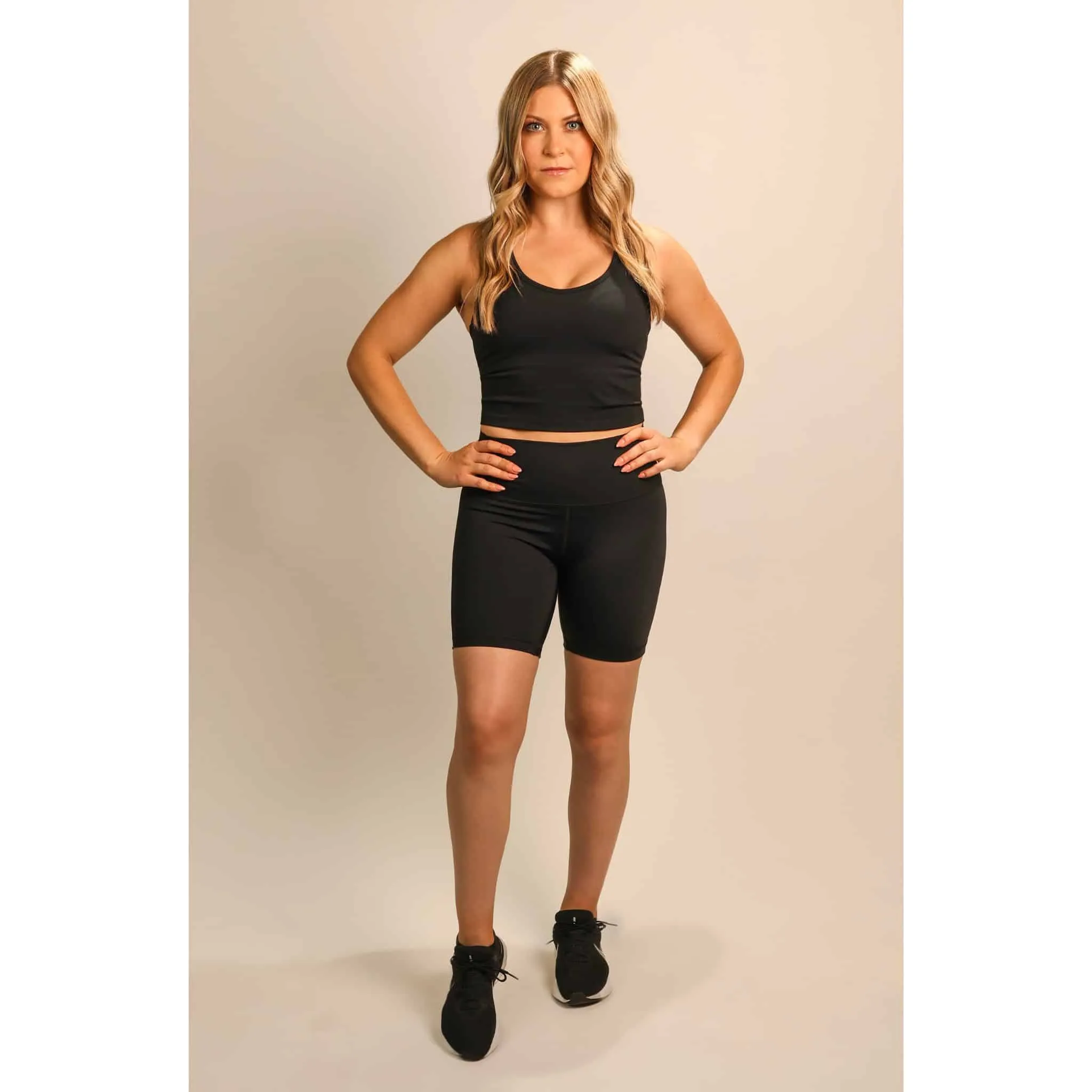 Quoia Be Your Strength High-Waist Biker Short In Black