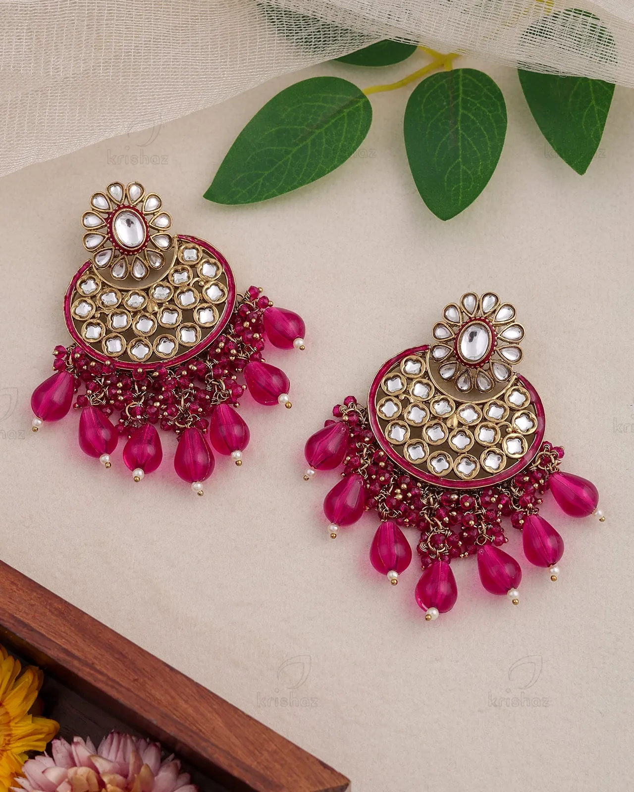 Rehmat Kundan Dangler Earrings - RANG