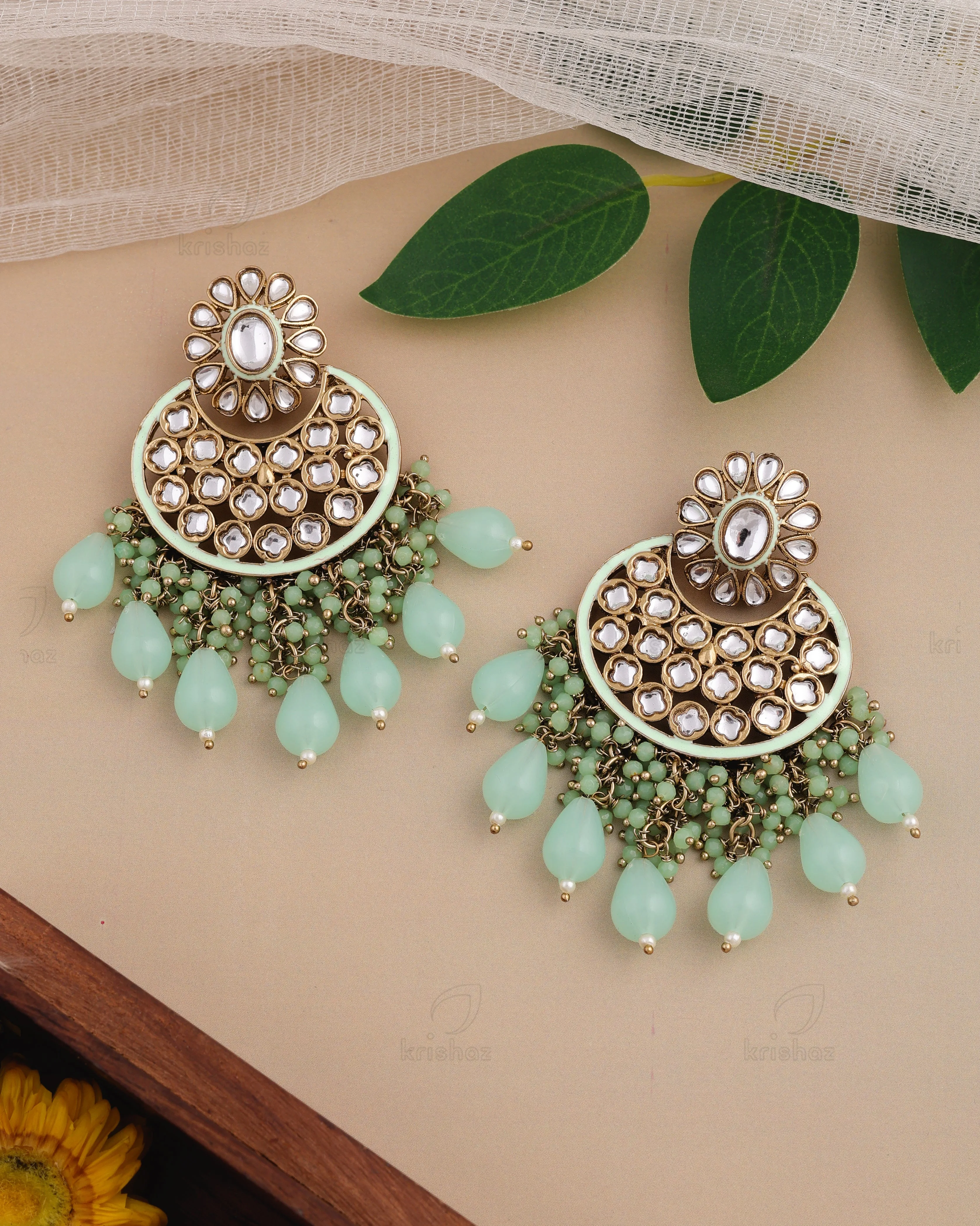 Rehmat Kundan Dangler Earrings - RANG