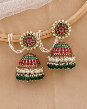 Rukhsar Kundan Jhumki Earrings - RANG