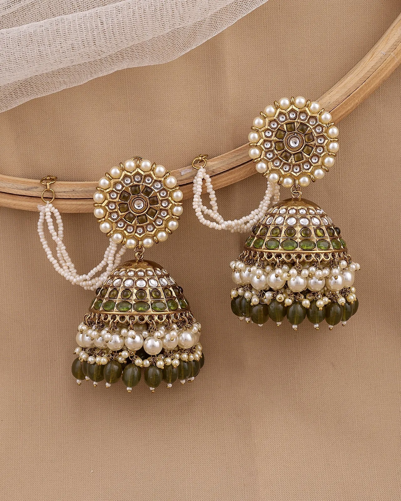 Rukhsar Kundan Jhumki Earrings - RANG